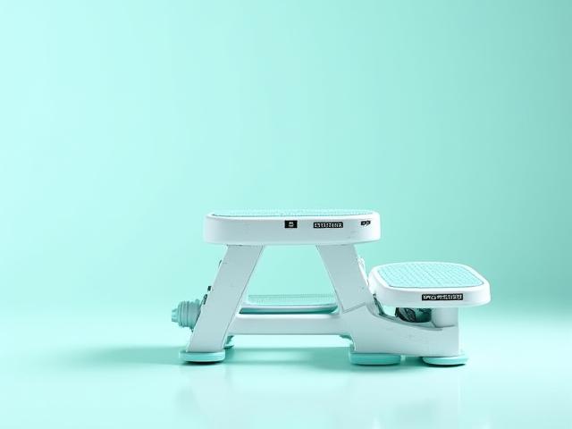 Product photo of a modern teal mini stepper